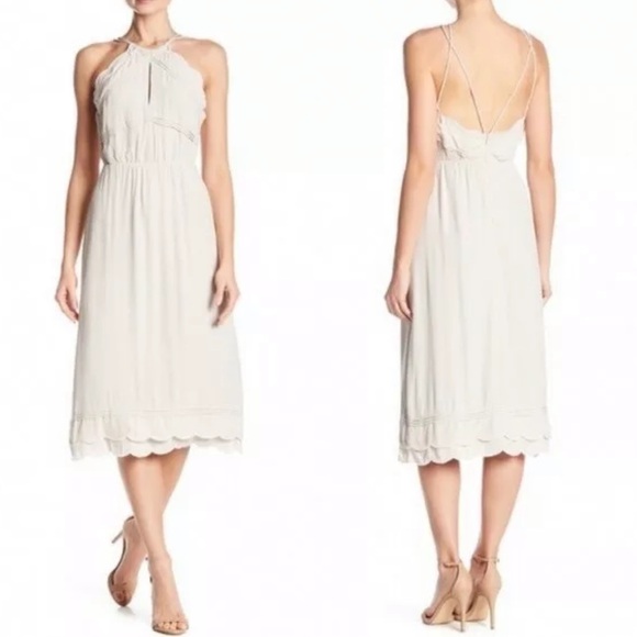 Elliatt Dresses & Skirts - NWT Elliatt Elation midi dress halter scallops gray size m